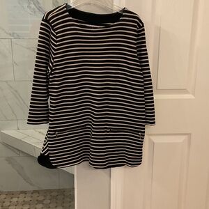 Croft & Barrow Black and Cream Striped Top